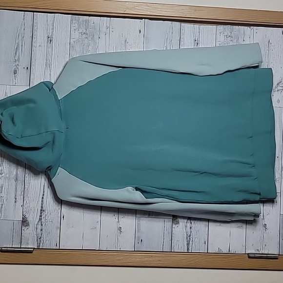 Ampersand Avenue Halfzip Double Hoodie Teal Sz S - Picture 3 of 8